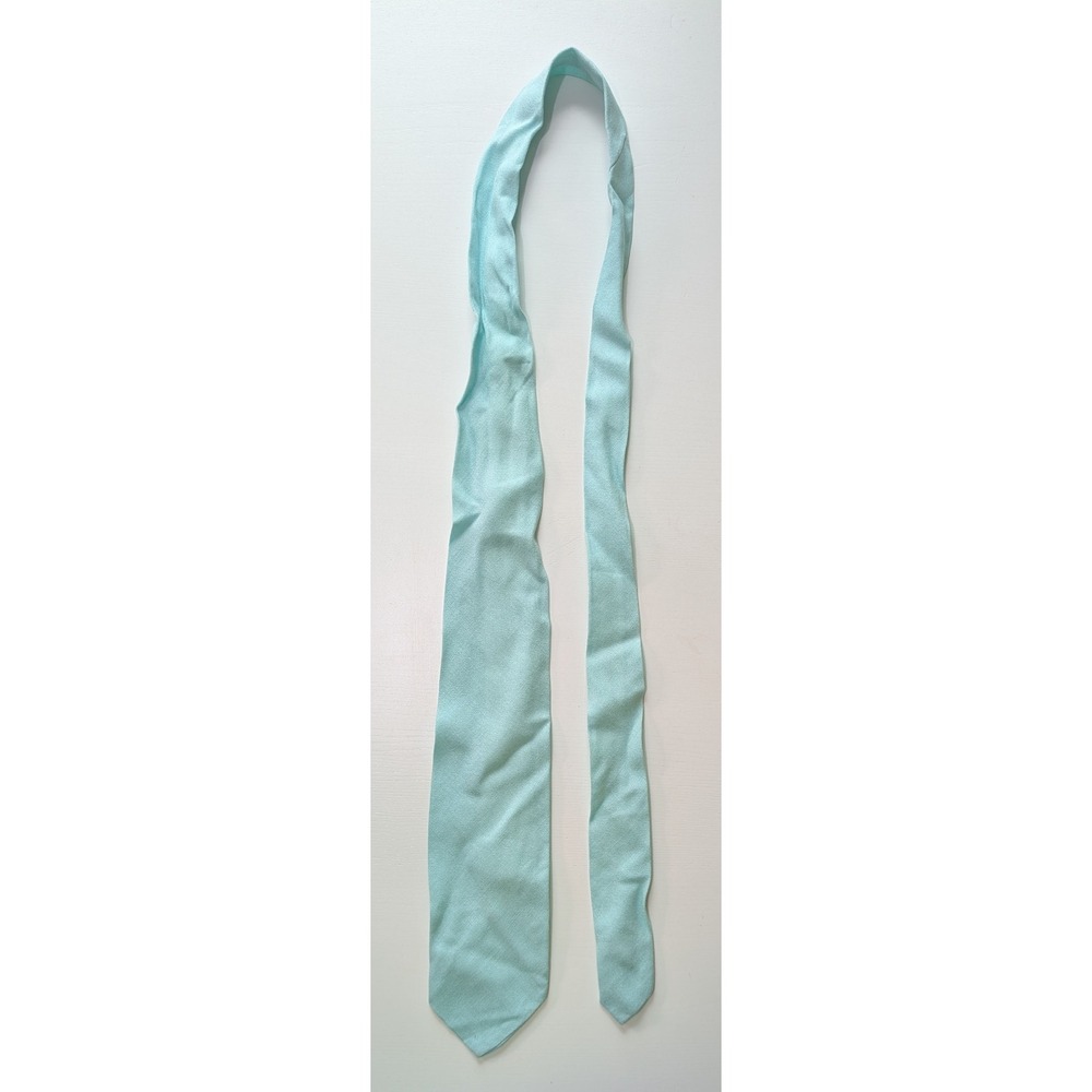 Light Blue Textured Woven Necktie Solid Aqua Formal Business Tie